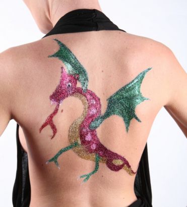 Glitter Large Dragon Tattoo